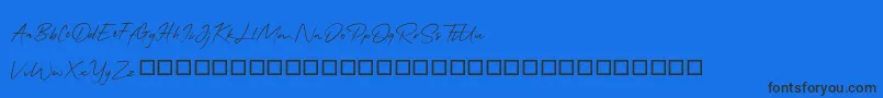 QonitaSignature Font – Black Fonts on Blue Background