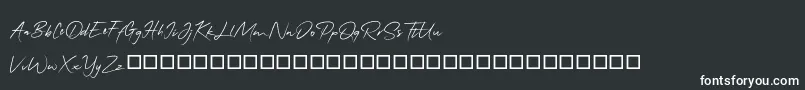QonitaSignature-fontti – valkoiset fontit mustalla taustalla