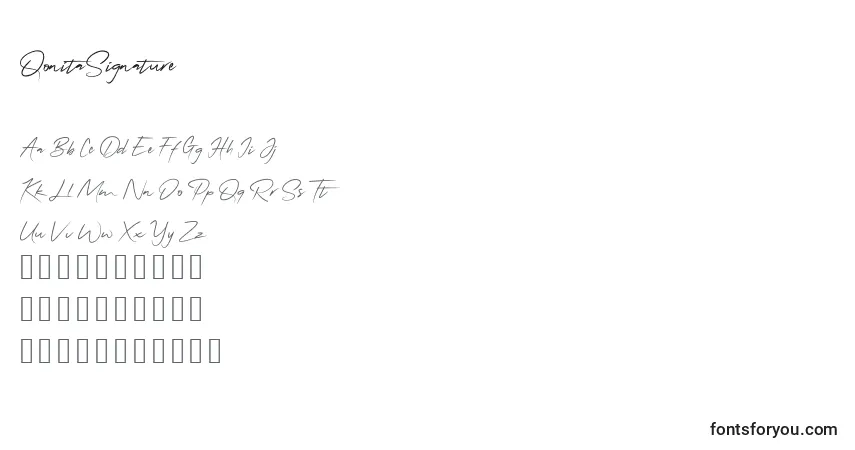 QonitaSignature (137629)-fontti – aakkoset, numerot, erikoismerkit