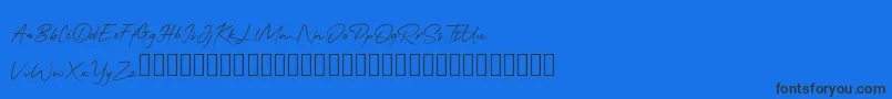 QonitaSignature Font – Black Fonts on Blue Background