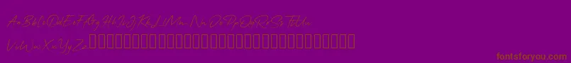 QonitaSignature Font – Brown Fonts on Purple Background