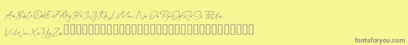 QonitaSignature Font – Gray Fonts on Yellow Background