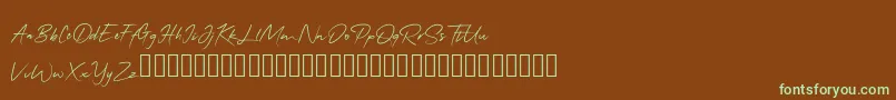 QonitaSignature Font – Green Fonts on Brown Background