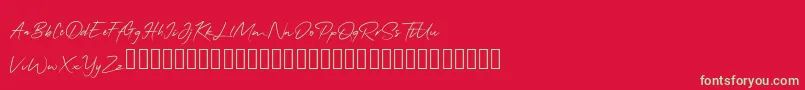 Подробнее о шрифте QonitaSignature Шрифт QonitaSignature – зелёные шрифты на красном фоне