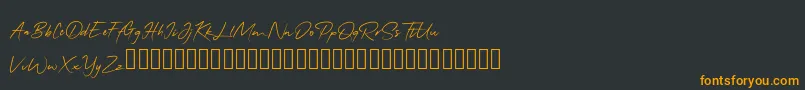 QonitaSignature Font – Orange Fonts on Black Background