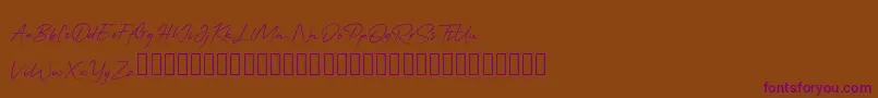 QonitaSignature Font – Purple Fonts on Brown Background