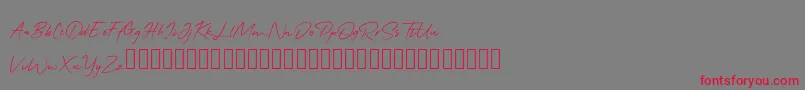 QonitaSignature Font – Red Fonts on Gray Background