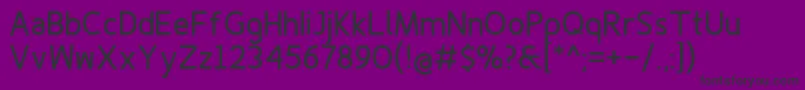 Finenessprobold-Schriftart – Schwarze Schriften auf violettem Hintergrund