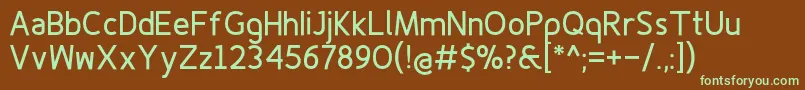 Finenessprobold-fontti – vihreät fontit ruskealla taustalla