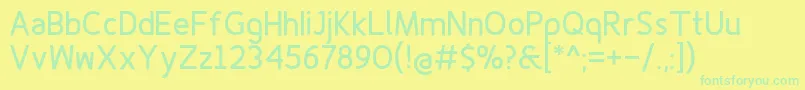 Finenessprobold Font – Green Fonts on Yellow Background