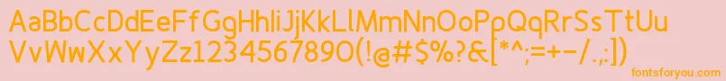 フォントFinenessprobold – オレンジの文字がピンクの背景にあります。