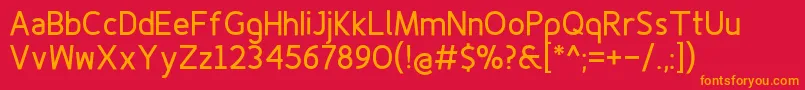 フォントFinenessprobold – 赤い背景にオレンジの文字