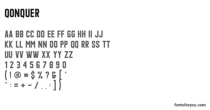 Schriftart Qonquer – Alphabet, Zahlen, spezielle Symbole
