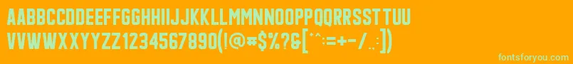 Qonquer Font – Green Fonts on Orange Background