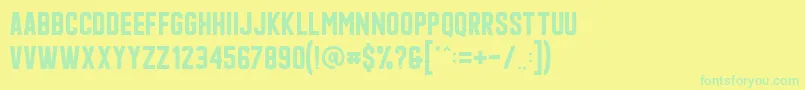 Qonquer Font – Green Fonts on Yellow Background