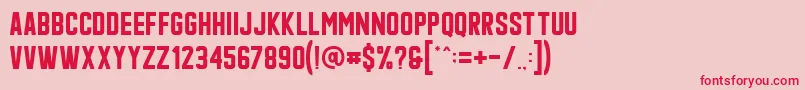 Qonquer-Schriftart – Rote Schriften auf rosa Hintergrund
