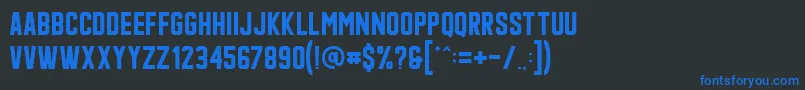 フォントQonquer – 黒い背景に青い文字