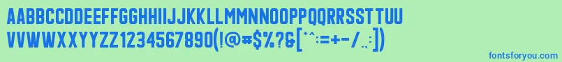 フォントQonquer – 青い文字は緑の背景です。