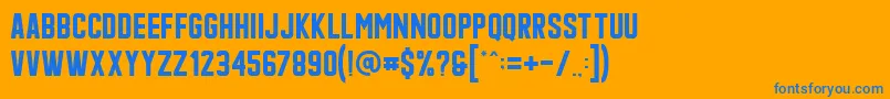 フォントQonquer – オレンジの背景に青い文字