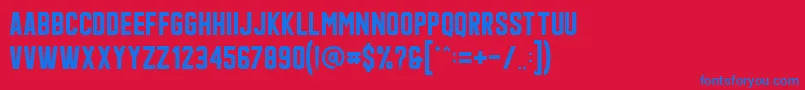フォントQonquer – 赤い背景に青い文字