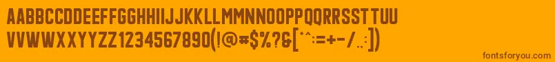 フォントQonquer – オレンジの背景に茶色のフォント