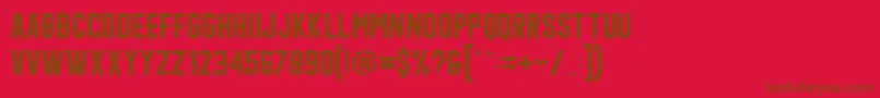 フォントQonquer – 赤い背景に茶色の文字