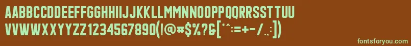 Qonquer Font – Green Fonts on Brown Background