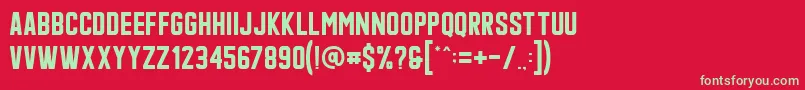 フォントQonquer – 赤い背景に緑の文字