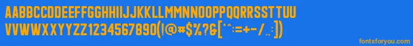 Qonquer-Schriftart – Orangefarbene Schriften auf blauem Hintergrund