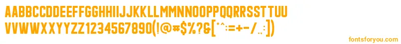 フォントQonquer – 白い背景にオレンジのフォント