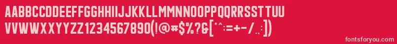 フォントQonquer – 赤い背景にピンクのフォント