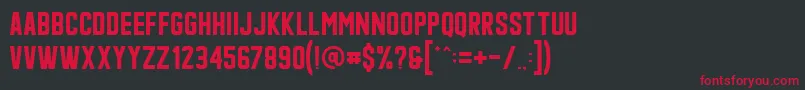 フォントQonquer – 黒い背景に赤い文字