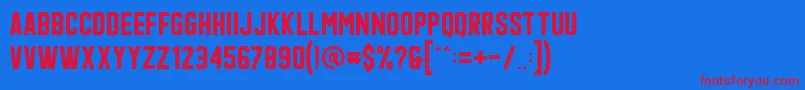 Qonquer Font – Red Fonts on Blue Background
