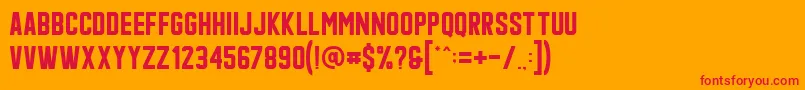 Qonquer Font – Red Fonts on Orange Background