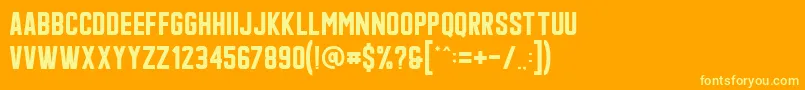 フォントQonquer – オレンジの背景に黄色の文字