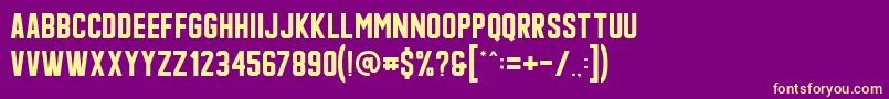 フォントQonquer – 紫の背景に黄色のフォント