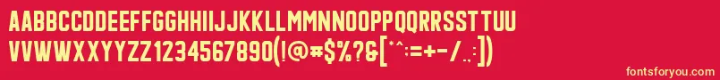 Qonquer Font – Yellow Fonts on Red Background
