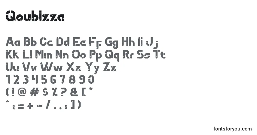 Schriftart Qoubizza – Alphabet, Zahlen, spezielle Symbole