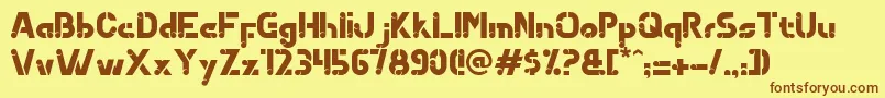 Qoubizza Font – Brown Fonts on Yellow Background