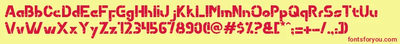 Qoubizza Font – Red Fonts on Yellow Background