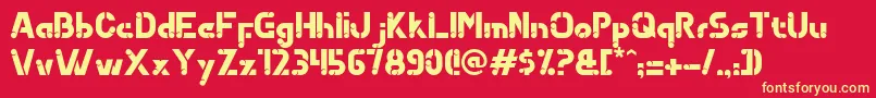 Qoubizza Font – Yellow Fonts on Red Background