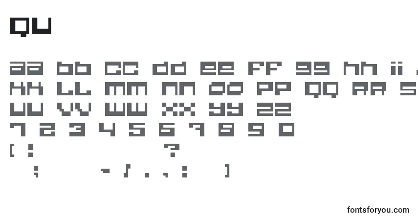 A fonte QU       (137633) – alfabeto, números, caracteres especiais
