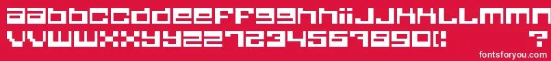 QU       Font – White Fonts on Red Background