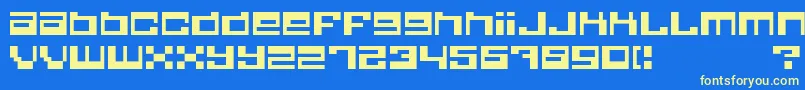 QU       Font – Yellow Fonts on Blue Background