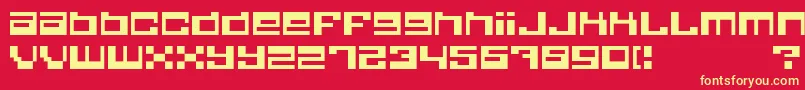 フォントQU       – 黄色の文字、赤い背景