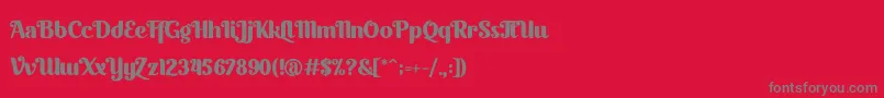 フォントQuacker – 赤い背景に灰色の文字