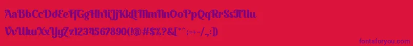 Quacker Font – Purple Fonts on Red Background