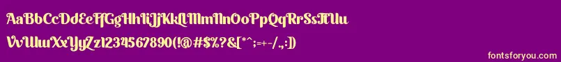 Czcionka Quacker – żółte czcionki na fioletowym tle