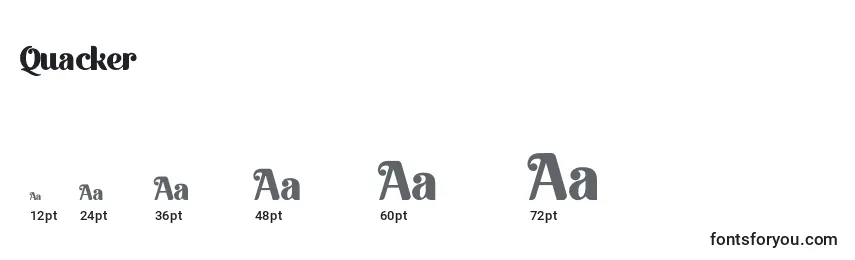 Quacker Font Sizes
