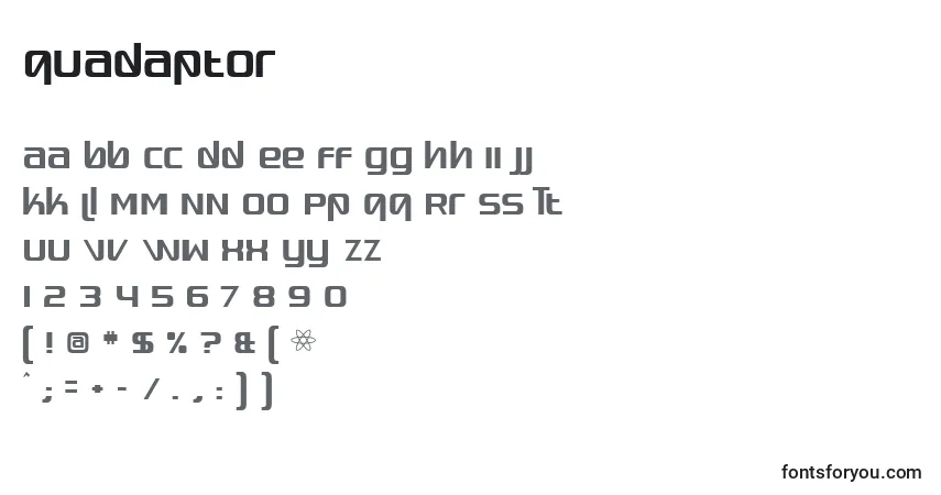 Шрифт Quadaptor (137635) – алфавит, цифры, специальные символы